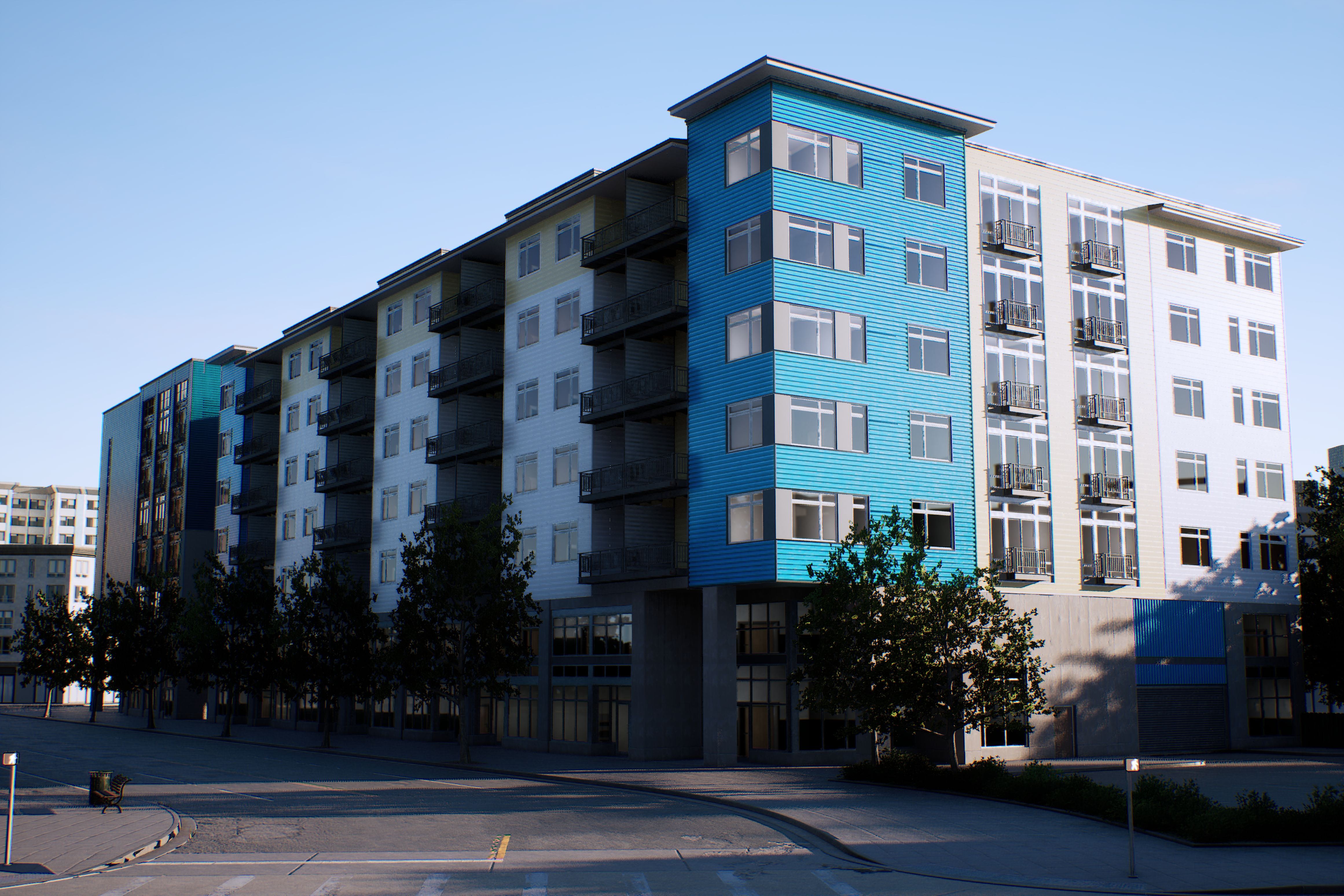 Commercial center architectural visualization